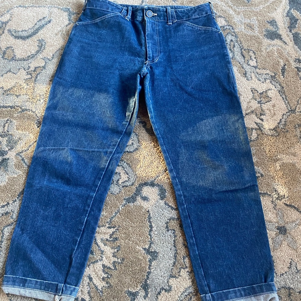 Gravel and gold organic denim pant